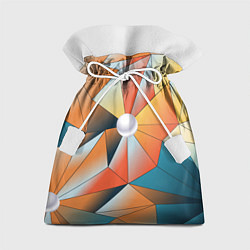 Подарочный мешок Жемчужина - градиент из полигональных треугольнико