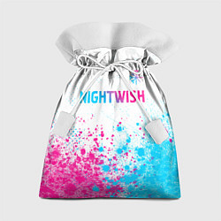 Мешок для подарков Nightwish neon gradient style: символ сверху, цвет: 3D-принт