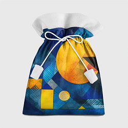 Подарочный мешок Жёлтая и синяя геометрия