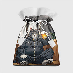Подарочный мешок Толстый кот со стаканом пива