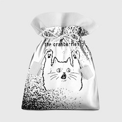 Мешок для подарков The Cranberries рок кот на светлом фоне, цвет: 3D-принт