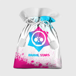 Мешок для подарков Brawl Stars neon gradient style, цвет: 3D-принт