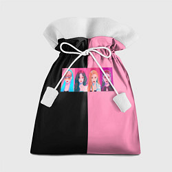 Подарочный мешок Группа Black pink на черно-розовом фоне