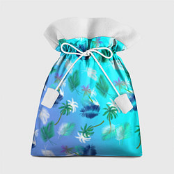 Мешок для подарков Пальмы на голубом градиенте, цвет: 3D-принт