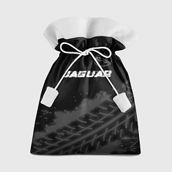 Мешок для подарков Jaguar speed на темном фоне со следами шин: символ, цвет: 3D-принт