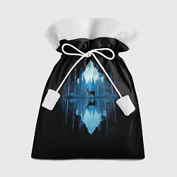Мешок для подарков Олень в ночном лесу, цвет: 3D-принт