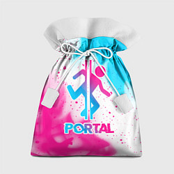 Мешок для подарков Portal neon gradient style, цвет: 3D-принт