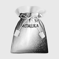 Мешок для подарков Metallica glitch на светлом фоне: символ сверху, цвет: 3D-принт