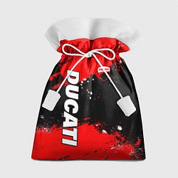 Мешок для подарков Ducati - красная униформа с красками, цвет: 3D-принт