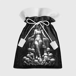 Мешок для подарков Ведьма на троне из черепов, цвет: 3D-принт