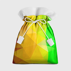 Подарочный мешок Жёлто-зелёная геометрия