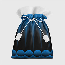 Мешок для подарков Сине-черный градиент в полоску, цвет: 3D-принт