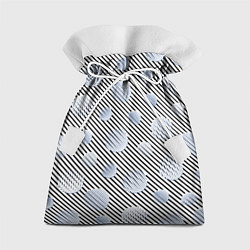 Мешок для подарков Серебристые круги на полосатом фоне, цвет: 3D-принт