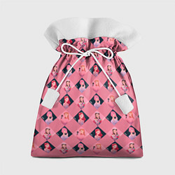Мешок для подарков Розовая клеточка black pink, цвет: 3D-принт