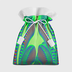 Мешок для подарков Сине-зеленые изгибы, цвет: 3D-принт