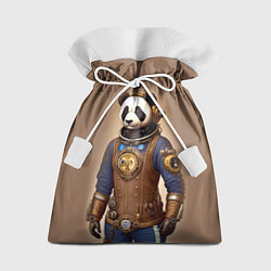Подарочный мешок Крутой панда в стиле стимпанк - нейросеть