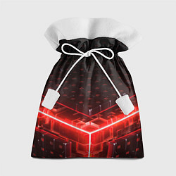 Мешок для подарков Неоновые плиты - красные, цвет: 3D-принт