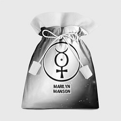 Мешок для подарков Marilyn Manson glitch на светлом фоне, цвет: 3D-принт