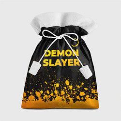 Мешок для подарков Demon Slayer - gold gradient: символ сверху, цвет: 3D-принт