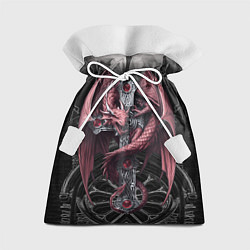 Мешок для подарков Красный кельтский дракон на готическом кресте, цвет: 3D-принт