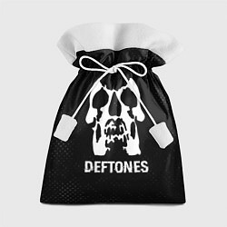 Мешок для подарков Deftones glitch на темном фоне, цвет: 3D-принт