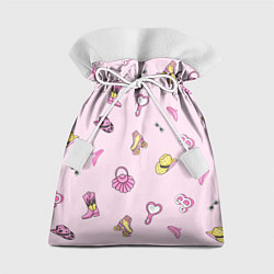 Подарочный мешок Барби аксессуары - розовый паттерн