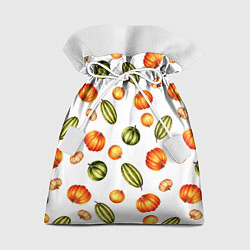 Мешок для подарков Разноцветные тыквы - паттерн, цвет: 3D-принт