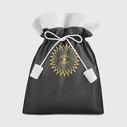 Мешок для подарков Человеческий глаз и абстрактные лучи золотого цвет, цвет: 3D-принт