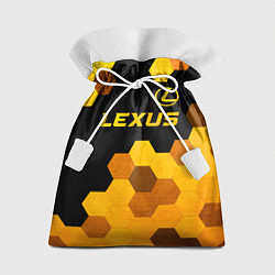 Мешок для подарков Lexus - gold gradient: символ сверху, цвет: 3D-принт