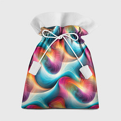 Мешок для подарков Волнообразная разноцветная абстракция, цвет: 3D-принт