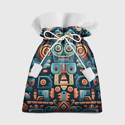 Подарочный мешок Симметричный абстрактный паттерн в ацтекском стиле