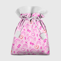 Подарочный мешок Паттерн - розовые граффити