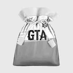 Мешок для подарков GTA glitch на светлом фоне посередине, цвет: 3D-принт