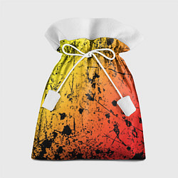 Подарочный мешок Огненный перелив заката с текстурой царапин и брыз