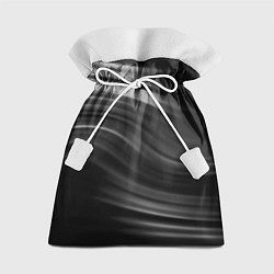 Подарочный мешок Черно белый волнистый абстрактный узор