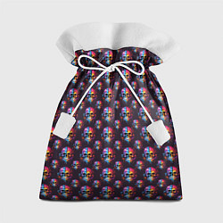 Мешок для подарков Череп покрытый стекающей краской паттерн, цвет: 3D-принт