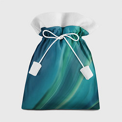 Мешок для подарков Сине-зелёная жидкая текстура - нейросеть, цвет: 3D-принт