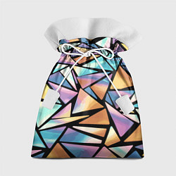 Подарочный мешок Радужные треугольники - кристаллы голографические