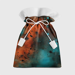 Мешок для подарков Акварельные брызги в оранжевом, цвет: 3D-принт
