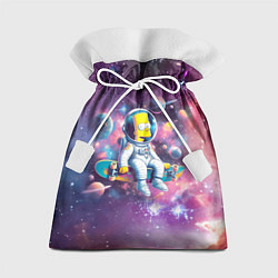 Мешок для подарков Барт Симпсон со скейтбордом в космосе, цвет: 3D-принт