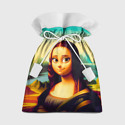 Мешок для подарков Нейросеть - Мона Лиза в стиле Pixar, цвет: 3D-принт