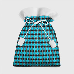Подарочный мешок Ромбик клссический черно голубой