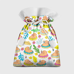 Мешок для подарков Капибары на отдыхе, цвет: 3D-принт