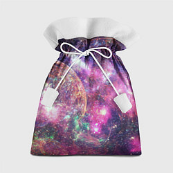 Мешок для подарков Пурпурные космические туманности со звездами, цвет: 3D-принт