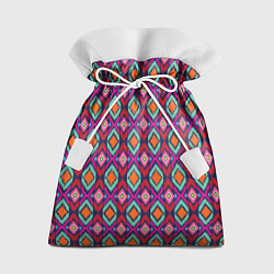 Подарочный мешок Узор имитация ткань икат розового цвета