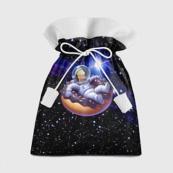 Мешок для подарков Космонавт Гомер Симпсон на пончике - нейросеть, цвет: 3D-принт