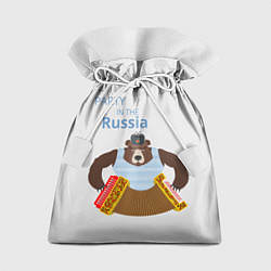 Мешок для подарков Вечеринка в России с медведем, цвет: 3D-принт