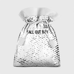 Мешок для подарков Fall Out Boy glitch на светлом фоне посередине, цвет: 3D-принт