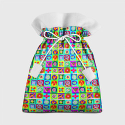 Мешок для подарков Сердца и квадраты абстракция, цвет: 3D-принт
