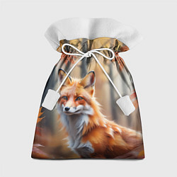Подарочный мешок Рыжая лисица в осеннем лесу